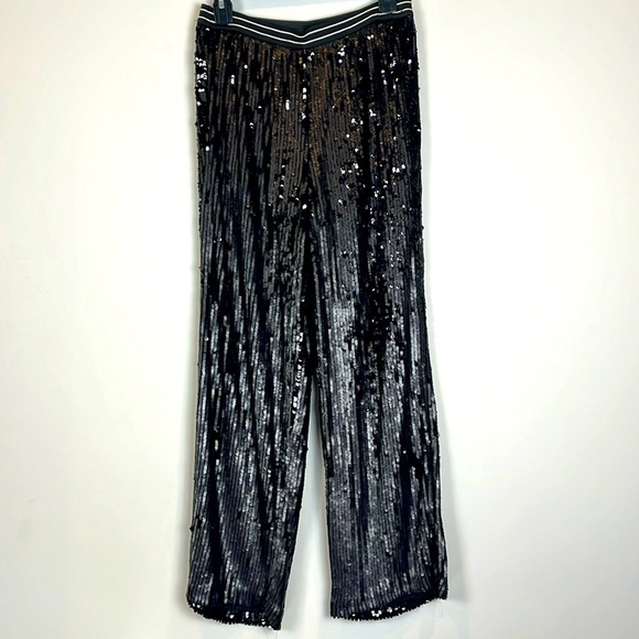 Free People Women's Size Small "Just a Dream" Black Sequin Pants - Picture 1 of 11